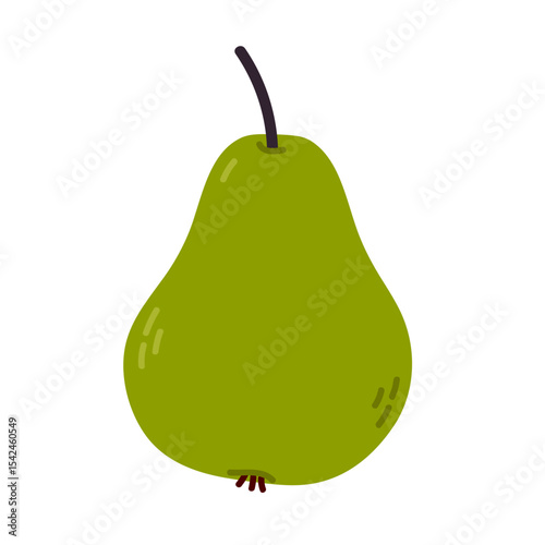 Whole green pear. Great for food-related content, packaging, and healthy eating visuals