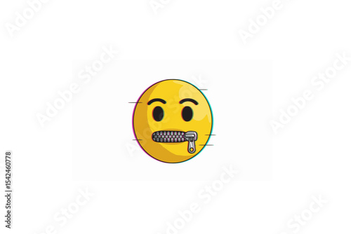 Secrecy, Silence, and Discretion A Glitch-Art Emoji Illustration