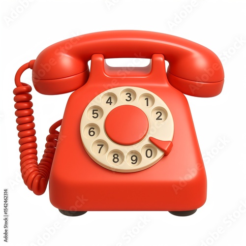 red retro telephone