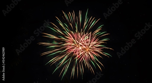 Firework display new year celebration colorful pyrotechnics festive event bright night sky celebration on transparent background