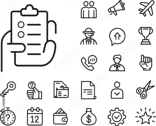 Checklist Icons Planning, Task Management, and Project Organization