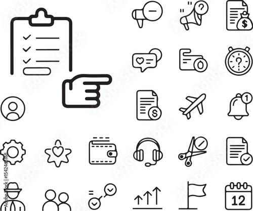 Checklist Icon Set  Planning, Management, and Business Icons for Design Projects