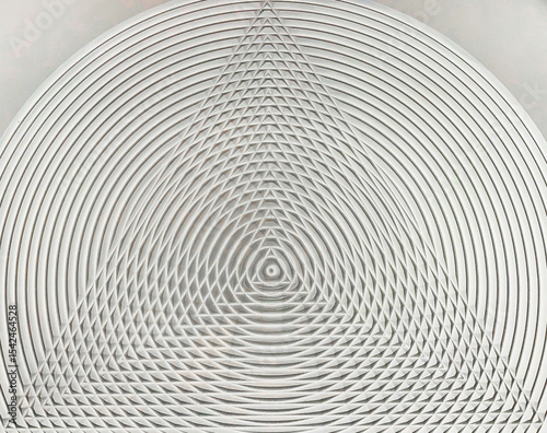 Abstract white patterned background, trianlge and circular pattern