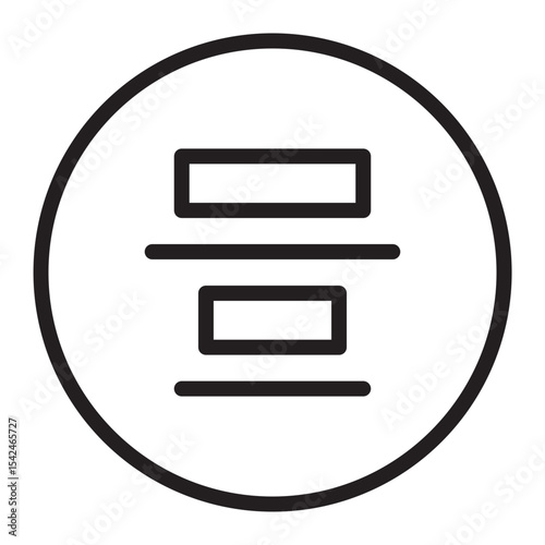 Bottom Alignment Vector Line Icon Design
