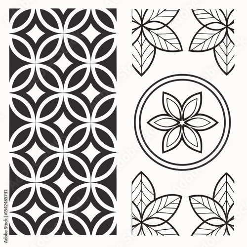 black and white floral pattern