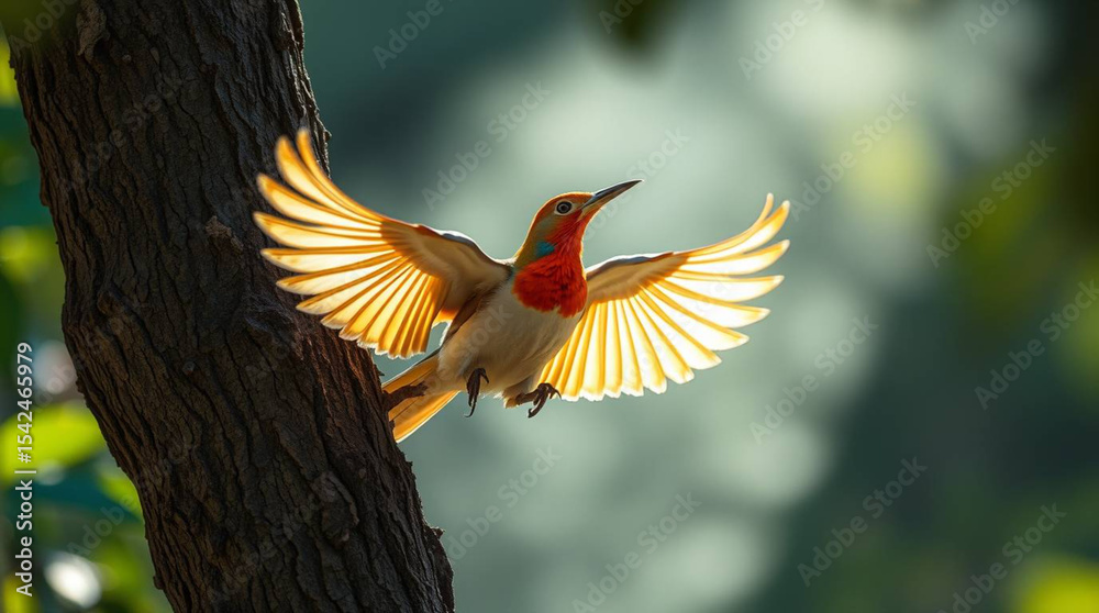 Fototapeta premium A beautifull bird into the tree