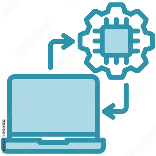 Correlation mini illustration dual tone blue color icon, use for machine learning, education, technology industry, UI, UX kit, app and web development, digital or print.