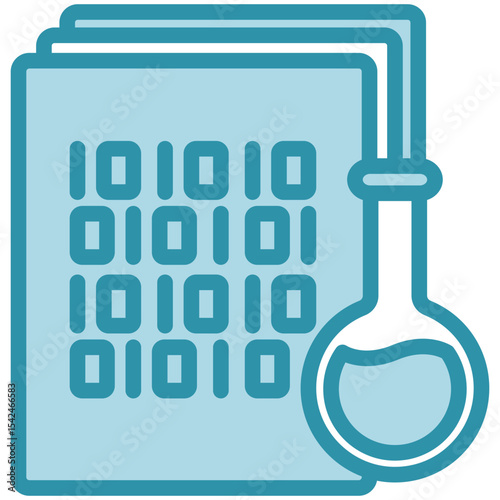 Extraction mini illustration dual tone blue color icon, use for machine learning, education, technology industry, UI, UX kit, app and web development, digital or print.