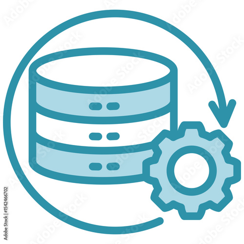 Preprocessing mini illustration dual tone blue color icon, use for machine learning, education, technology industry, UI, UX kit, app and web development, digital or print.