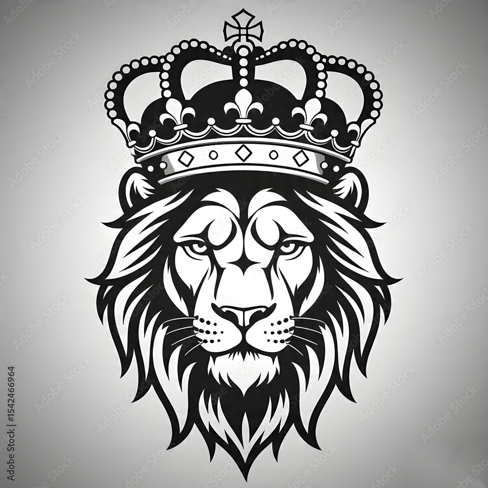 Obraz premium vintage mascot lion king logo