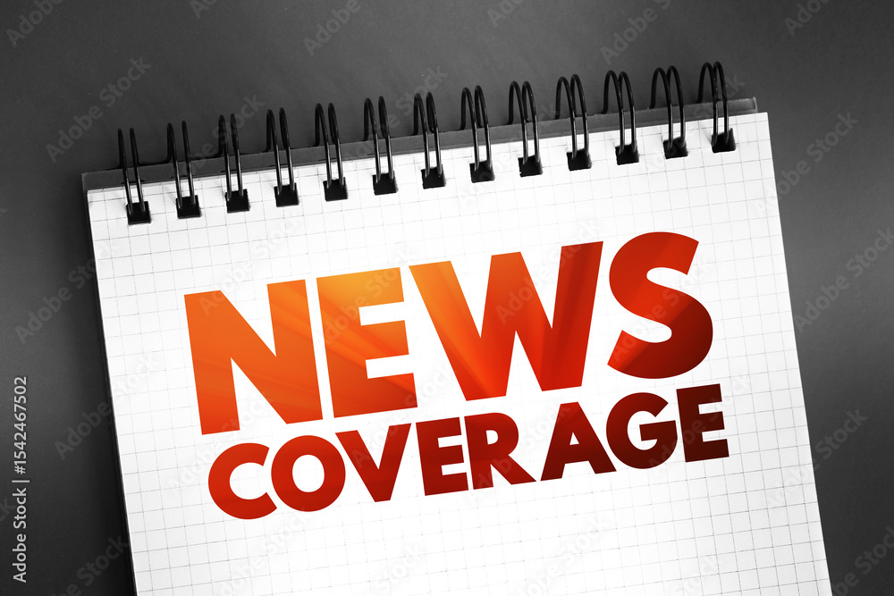 Fototapeta premium News coverage text on notepad, concept background