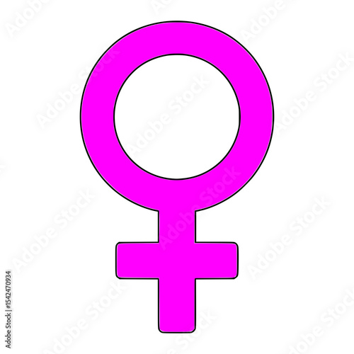 Isolated Pink Female Gender Symbol Illustration
