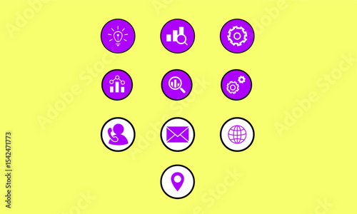 Creative vector business icon set of popular social media platforms in multiple styles  Includes icons for powerpoint slide, web, mobile, business, and contact design.