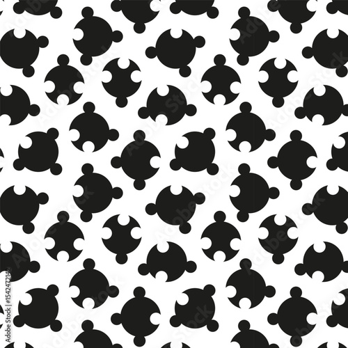 Vector seamless black and white pattern. Pattern puzzle.