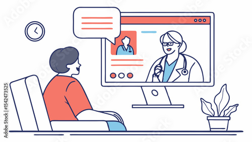 Telemedicine online doctor consultation healthcare virtual medical appointment service concept illustration