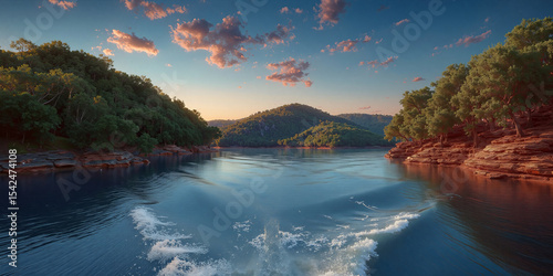 Ozarks Lake created with Generative AI Technology, ai, generative