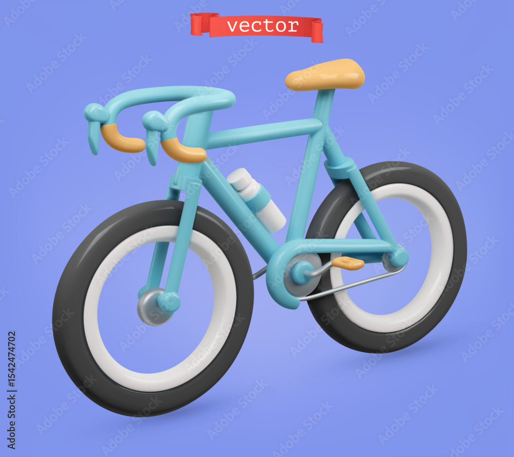 Fototapeta premium Bicycle 3d render vector icon