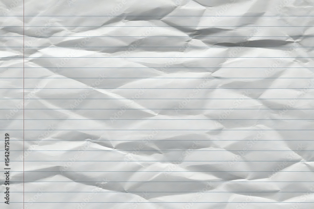 Fototapeta premium Wrinkled lined paper texture background image