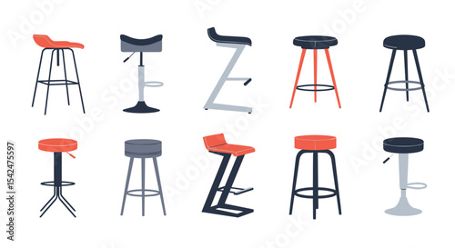 A Diverse Collection of Bar Stools Enhancing Seating Options in Interior Design
