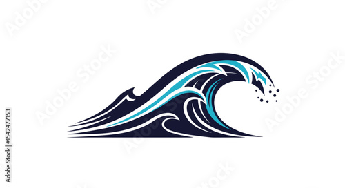 The Majestic Ocean Wave An Artistic Depiction of Nature's Powerful Force Illustrated