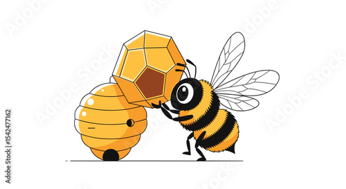 The Industrious Bee A Symbol Of Hard Work Building and Maintaining a Honeycomb