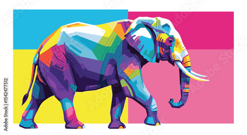 A Spectrum of Hues An Elephant Embodies the Vibrant Canvas of the Natural World