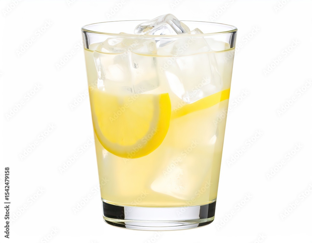 custom made wallpaper toronto digitalFresh Lemonade with Ice in a Glass on White Background