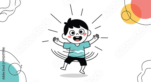 The Joyful Jump of a Child an Animated Celebration of Pure Happiness and Energy