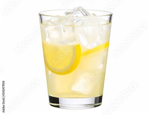 Wallpaper Mural Fresh Lemonade with Ice in a Glass on White Background Torontodigital.ca