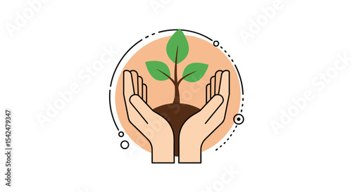 Nurturing Nature Growing Plants Hands Holding Sapling Conservation Sustainability Ecology Environment