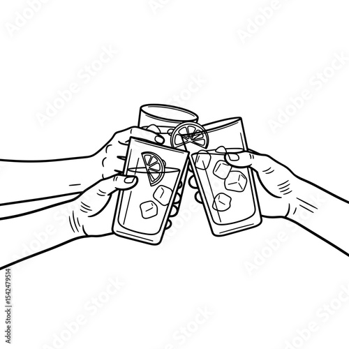 Cheers with drinks in celebration, embodying friendship and togetherness