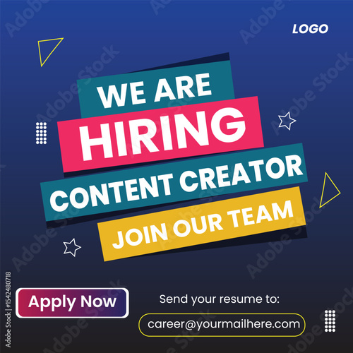 we are hiring poster design, hiring poster, content creator job poster, job advertisement poster, hiring ad template