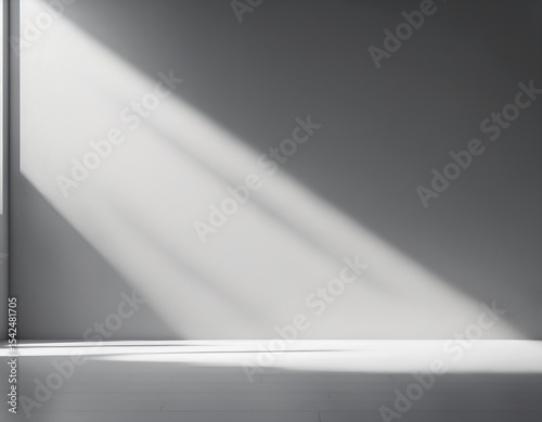 Wallpaper Mural minimalistic abstract light grey wall background for product presentation with sunlight shadow Torontodigital.ca