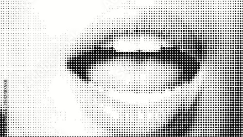 Glitchy Halftone Lips Opening Animation