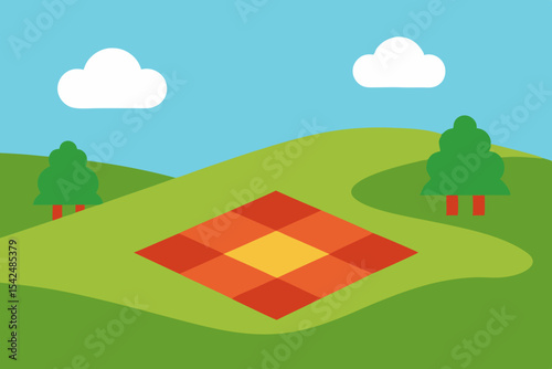 rural landscape with houses