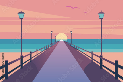 pier in the sunset