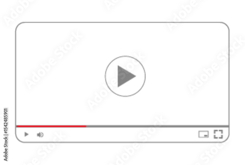 Video Player Interface Template - Play Button, Progress Bar Icon