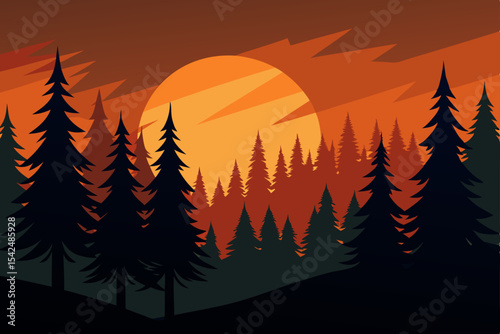 sunrise in the forest