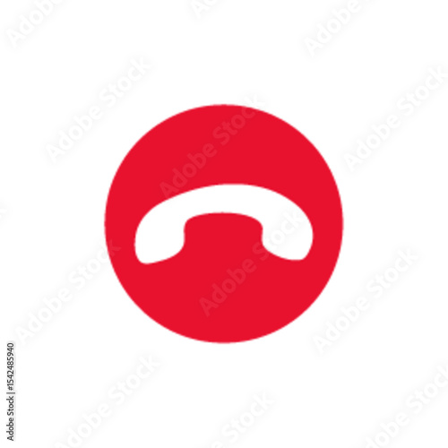 Red Call Icon – Decline Button Symbol for Mobile Interfaces