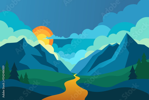 Snow-capped mountains rise majestically under a vast blue sky, reflecting in the serene water, a perfect winter landscape view