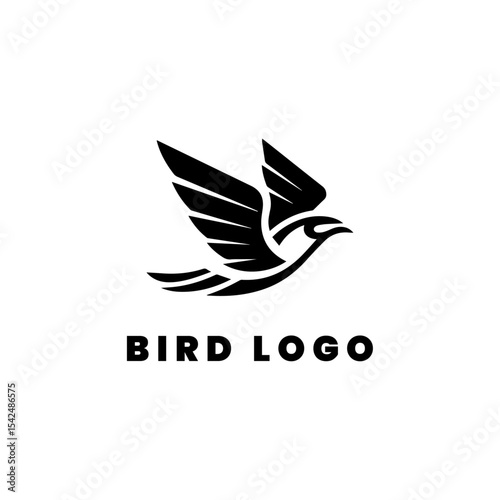 Flying bird logo design icon symbol vector illustration.