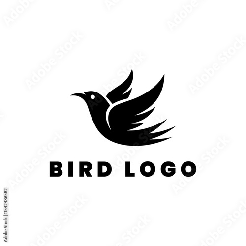 Flying bird logo design icon symbol vector illustration.