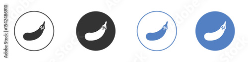 Aubergine icon collection for app in black and blue colors