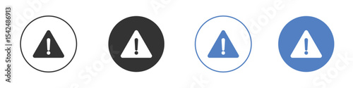 attention sign icon collection for app in black and blue colors