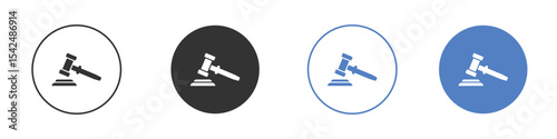 Auction icon collection for app in black and blue colors