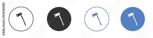 Axe icon collection for app in black and blue colors