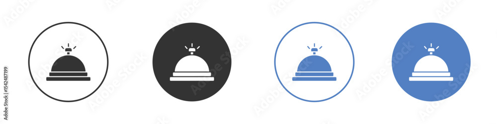 Fototapeta premium Bell concierge icon collection for app in black and blue colors