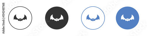 Bat icon collection for app in black and blue colors