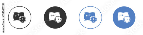 Bedtime icon collection for app in black and blue colors