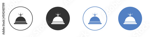 Bell concierge icon collection for app in black and blue colors